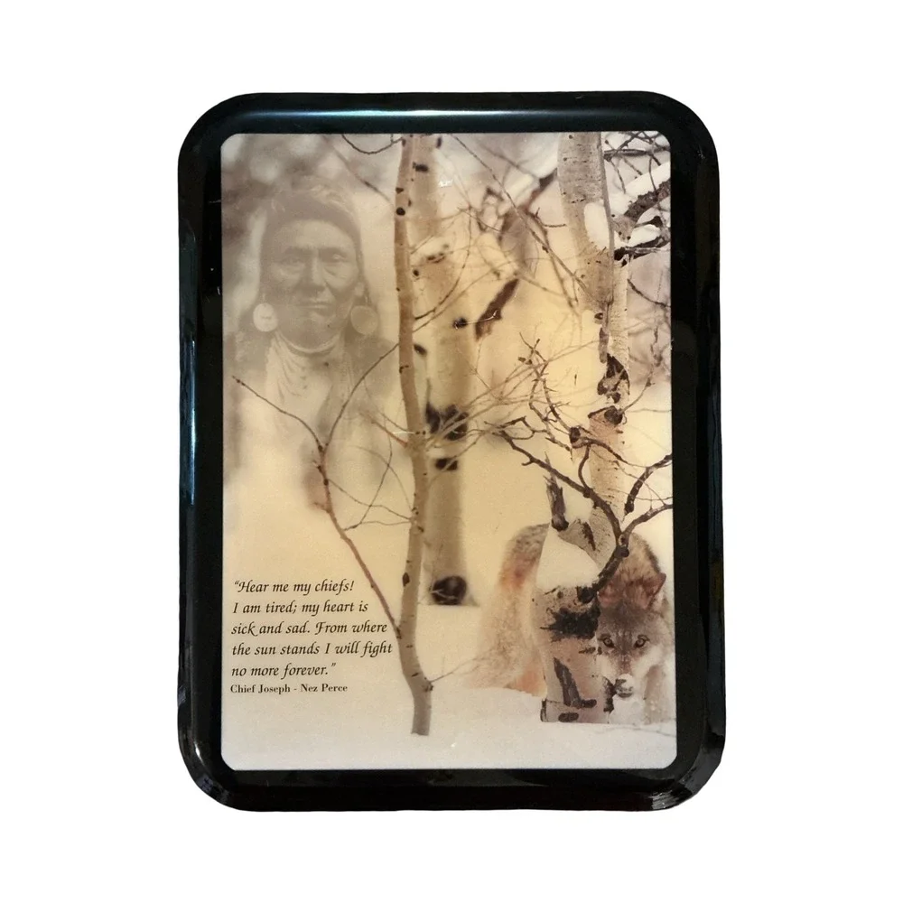 Vintage Chief Joseph Nez Perce Wolf Quote Wall Plaque 11x8.5 Native American Art